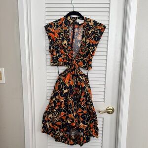 ALC Black and Orange Floral Dress